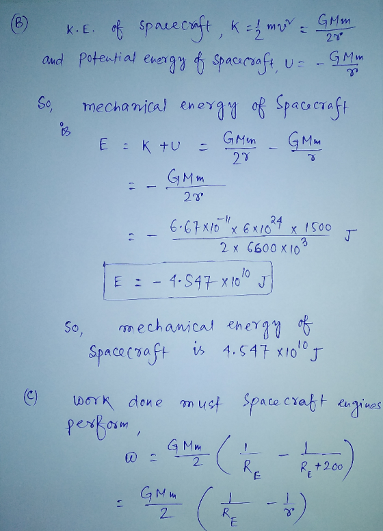 k.E. Spauecft, Km GMM 2 and Potential everg Spacaft, U GMM mechanical eneyg paccraft GMm 27 GMM GMM E : K tU 1-7 20 -V XIS00