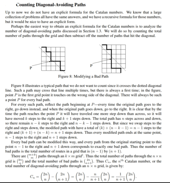 Counting Diagonal-Avoiding Paths Up to now we do not have an explicit formula for the Catalan numbers. We know that a large c