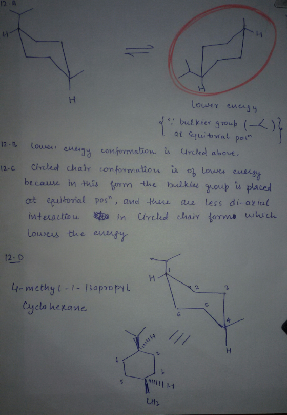 12 A Lower emeny at eruui tonial poth 12-c Cireled chalr comformatiou is ob lower eutbs bulkier group (-2 ~ 12-g, Louiu : e