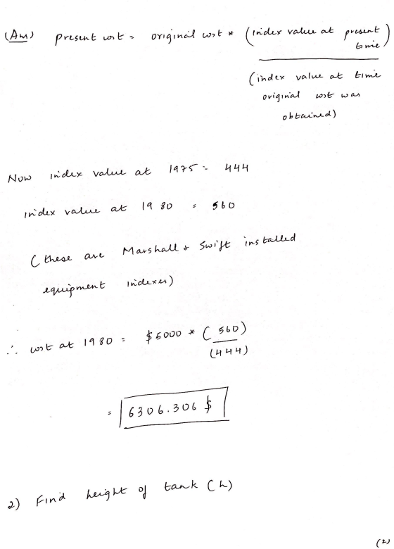(Am) index value at present wst original wit* (index present time mies time (index value at original wwit was obtained) 1975