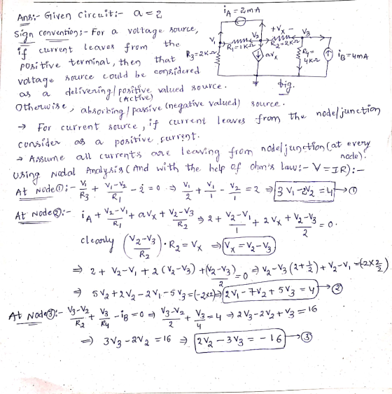 Sign conventio):-For voltage. ろource. a the cuvvent le aver positive terminal, then that R3: voltage Љ0urce could be congțaex