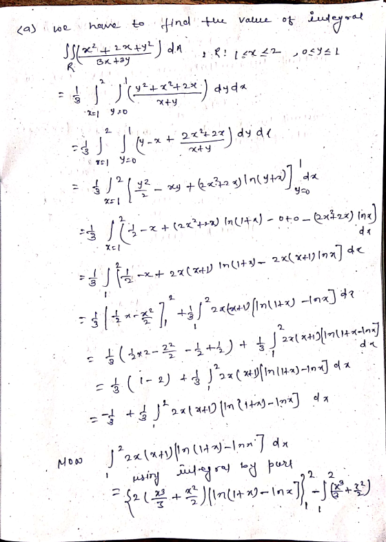 (a) integral we have to find the value of ༩/༩༧ + ༤༽ +y+) 4.f ་,ཛ! ::{22- , 3439 Nt ་་་ Lན། picy?**?+251) dydd +9 ་ །་ re| 9e6