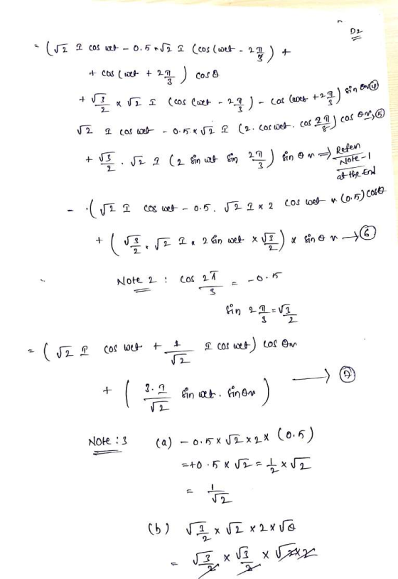 (52 1 COS -0.5 21 (cos(wet. 2 finom + cos (lice +27) cos 8. + I VO I (cos luck - 27 ) - cas (uces +) ** 12 I cos tet -0.15.4V