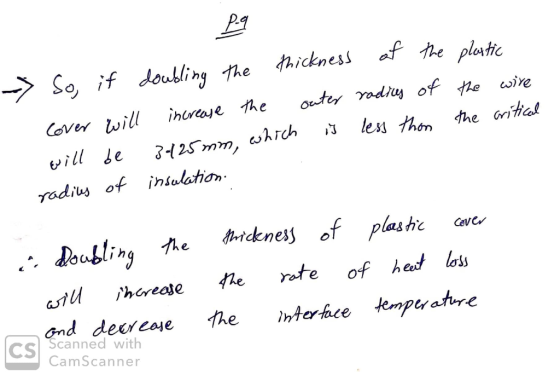 -) Ç9, if doubling.rheれickness-f the plutic rodius of intulathion. and deuree he nterhce temperature Scanned with CamScanner