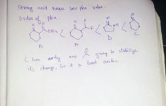 Strong acid house low pla value. pka. < order of o O NH Groen Bu L A حر to stabilize ane Ć has Donly groep its charge, so it