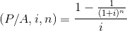 (1+i) (P/A, i,n)=-