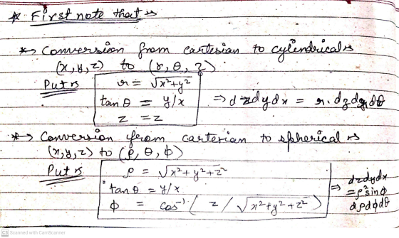 First note that is *3 Conversion from cortesian to cylindricalis (x, y, z) to (8,0, 3) Putrs Sorry tan o = 4/x => dandyda rid