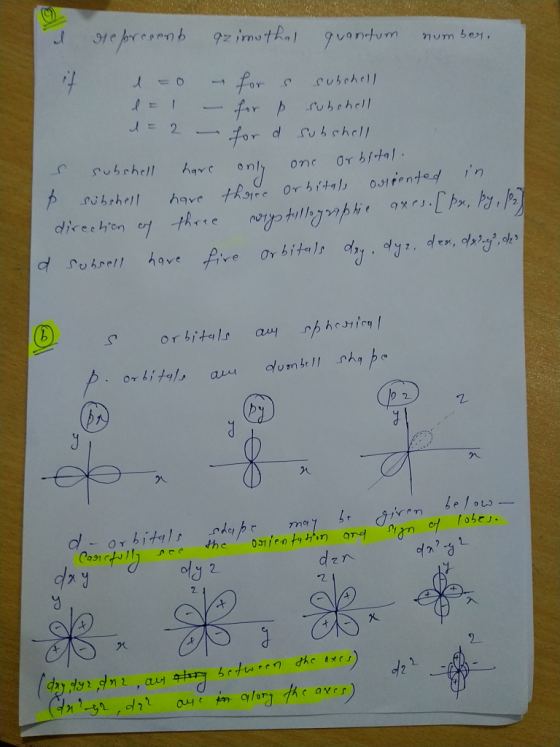 pzimothal guantum num ber, for far p rubohell For d subchell 0 Subrhell OTbital Subrhe1l Aqxc onc in have thoree Orbituls th
