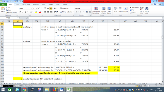 - 2x % Cut vy 91 or 93 PE EPS, STOCK DIVIDEND - Microsoft Excel (Product Activation Failed) File Home Insert Page Layout Form