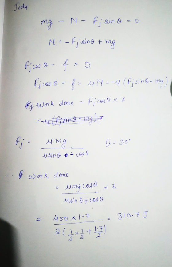 Jocly Fi sin N mg N-Fisine t mg f f- 4N--Fsn 9- mg) Work dlene -in&mg fi mg 9-30 using COA O work done umg coA Msin &+ ces O