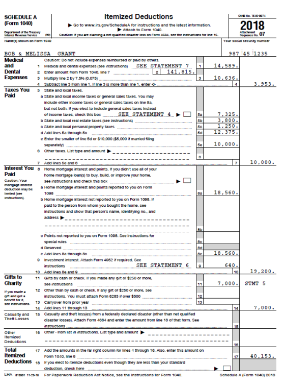 Itemized Deductions OBNO 1545-0074 SCHEDULE A (Form 1040) ►Go to www.irs.gov/Schedule A for instructions and the latest infor