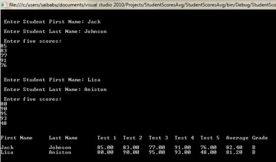 file:///c:/users/saibabu/documents/visual studio 2010/Projects/StudentScoresAvg/StudentScoresAvg/bin/Debug/StudentSco Enter S