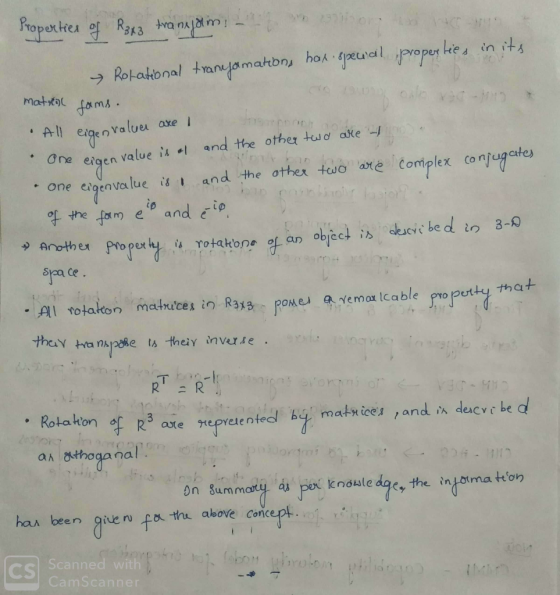 Properties of Rigas tra mujahim Rotational tranfamations has special properties in its matstol fams. Dramos losion All eigenv