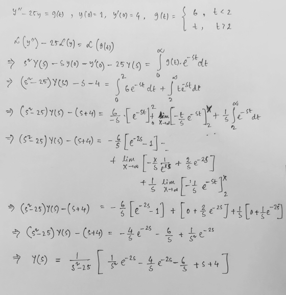 Y_254 = 9(t), g(0)=1, g(0)=4, 9(t)= { bat<2 I te tra () – 25. (y) = 2 (964) z suy C9 –S 40 – 4C0) – 2596) = ſales.estadt (6