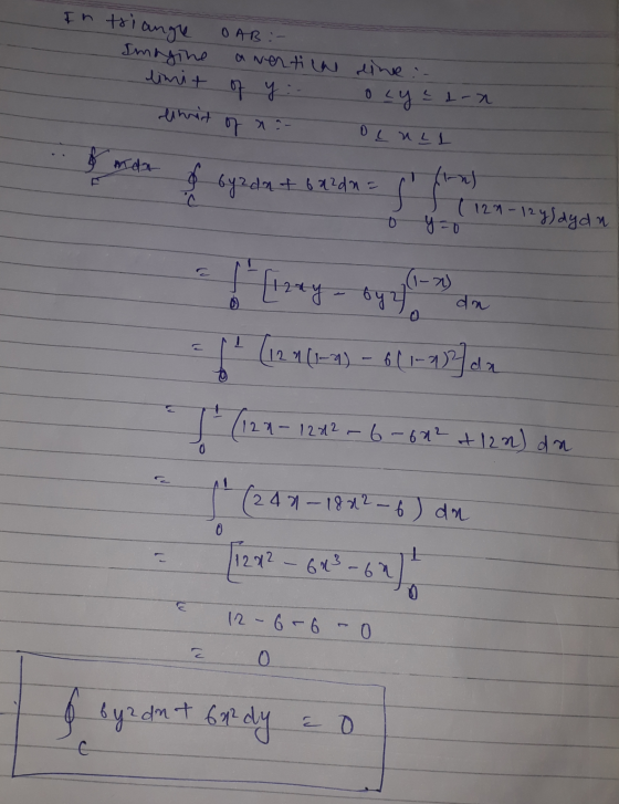 In triangle Imagine OAB :- vertical reine :- limit of y: unnit OLULL ocy & lon 07 NO- fmda by zdat barda C (lon) ( 122-124)ay
