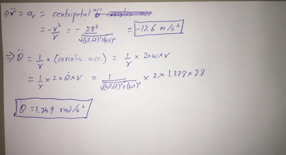 37.679766) »ř= ay = centripetal and commissa 282 =12.6 milsel > 0 = 4x (coriolis acc.) = $ x 2xwXV = 4x2x XV series * 2* 1.38