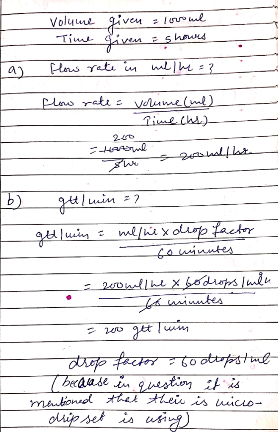 volume Time given a lovoul given a showrs flow rate in welke = 3 flow rate = volume (nl) Time Chr) 200 - tarorul a troue the
