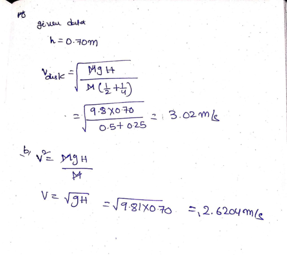 ginen data h=0.70m Valisi Mgh JM(+4) 19.870.70 -3: 3.02 mis V 0.5+0.25 by va magui VzvgH -19.814070. -;2.6204 mle