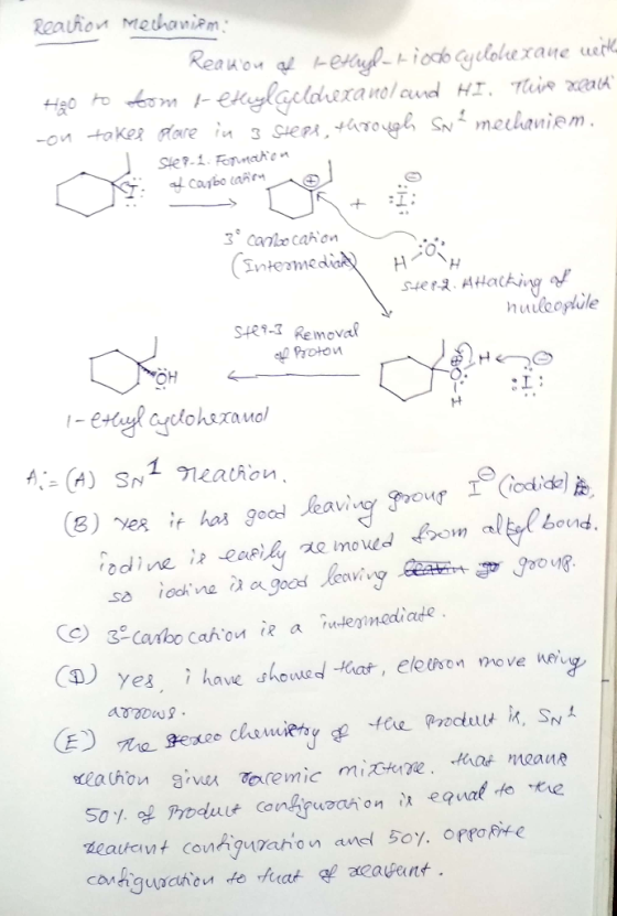 Reation Mechanism: Realou el Letryl-riodo cyclohexane werk Hạo cơm -ekscarave/ co #I, CUP 2014 cou takes Hore in 3 steps, Aro