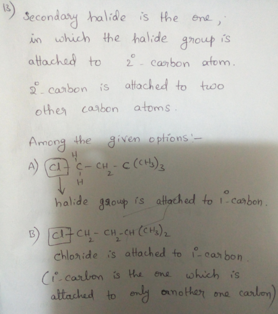 Seconday halide in which the halide is the en is group attached to canbon atonm attached to two 2.carbon is atoms other casb
