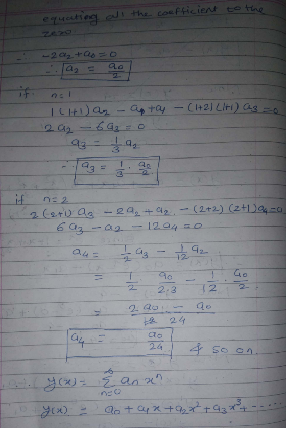 c the coeficient to Hho equatiog zeo ao a2 2 if C42) LHI) Oag -0 Cp tay ICHDar 2 a-6G3 = O 3 1 if 2 (at aa 6a3 2 (2+2) (2t1)a