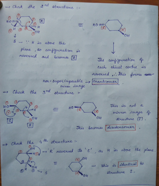 check dhe 2nd dto uctuxe :- Ho 圓 R. CR) R) OH OH S-、.. H us above the, plane , so contiguo ahem in never/ed and becomes因 each