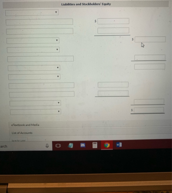 Liabilities and Stockholders Equity e Textbook and Media List of Accounts arch