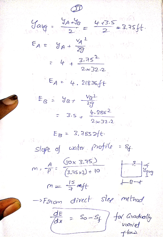 f 3.S Gay 2 2 fseE EA A 2 3.75 232-2 EA 4. 21836ft VB2 4.2862 3.S+ 232-2 EB Slope of ater profile ox 3.75 6.a5K2) A ->Fnom di