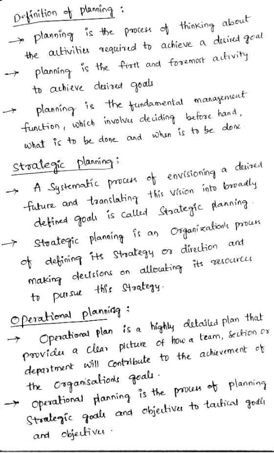 Definition of planning : planning is the process of thinking about the activities required to achieve a desired goal + planni