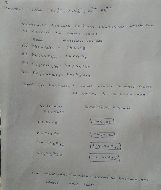 Answesom. So Answers create - + 2 crog const s 3 Fe ** , Po molecular formula of ionic it conic compounds which can compounds