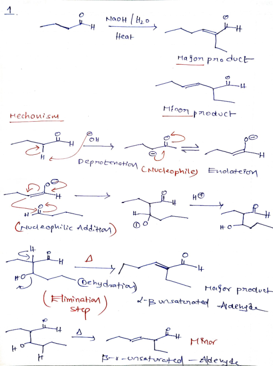 1. i NaOH ( 83 0% w a tt Heat Major product Mi 0077 broduct Mechanism as Bande e peprotonationc nucleophiles En Chucleophile)