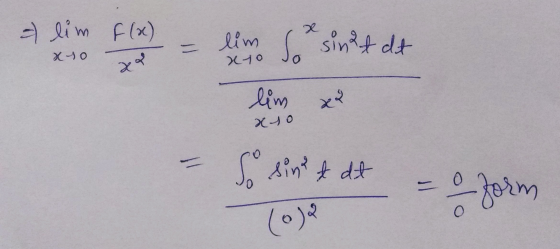 a lim xso F(x) 2 int dt - x10 Jo lim x2 xso - So sink it dt = o form 10