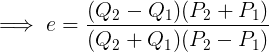 Be= (Q2 - Q1)(P2 + Pi) (Q2 +Q1) (P2 - P).