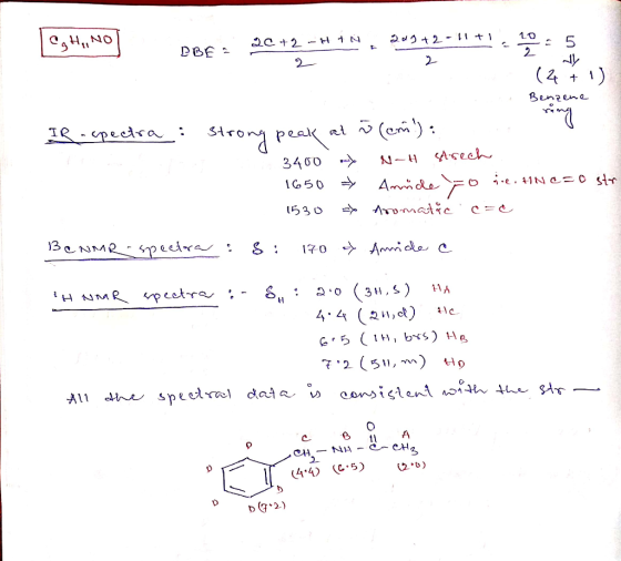 Og H, Nol 209+2-1 +1 PBE 20 +2 -HUN 2 1-10 : 5 (4 +1) Влга IR spectra : strong peak at n (cm): 100 - NH strech 1650 → Anide t