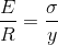 \frac{E}{R}=\frac{\sigma}{y}