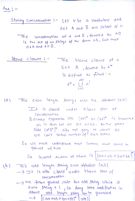 An Stning ConcatcnationLet Vbe a Vocabulany and Set A and B anc Sbset of v oncatenathion of A and B ,densted by G Theklcene c