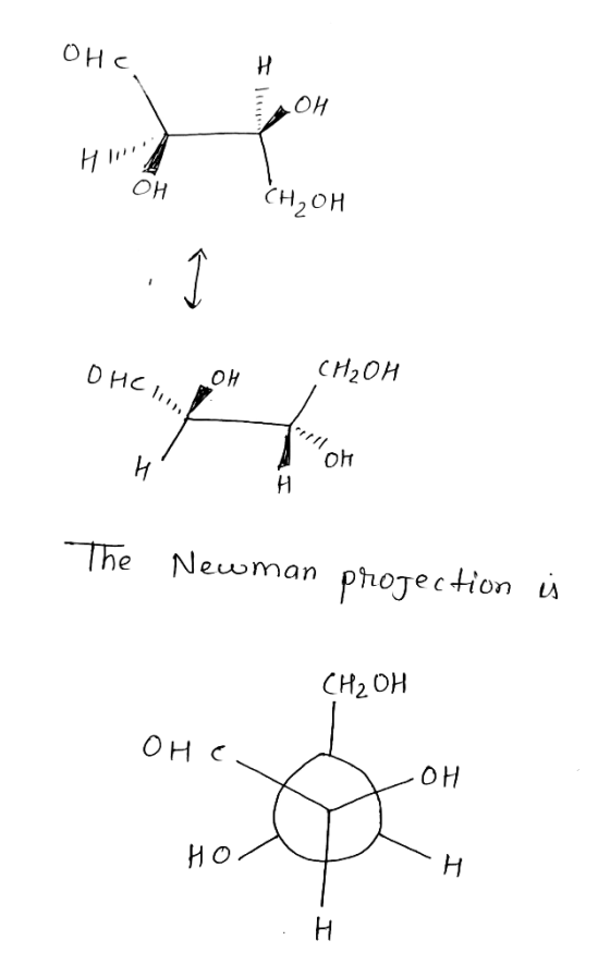 ОНc бон онін, он HChun, он CH,он 7 oh The Newman projection is Сн, он ОН ХОН И07 2 I . Н.