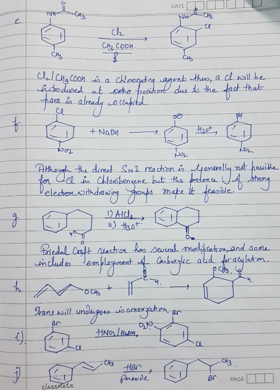 DATEJOOD Che coon C/ CH₂ coon is a chloronating agent thus, a cl will be introduced at the position due to the fact that para