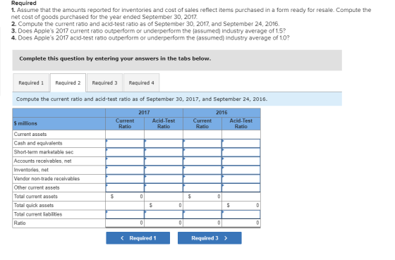 Required 1. Assume that the amounts reported for inventories and cost of sales reflect items purchased in a form ready for re