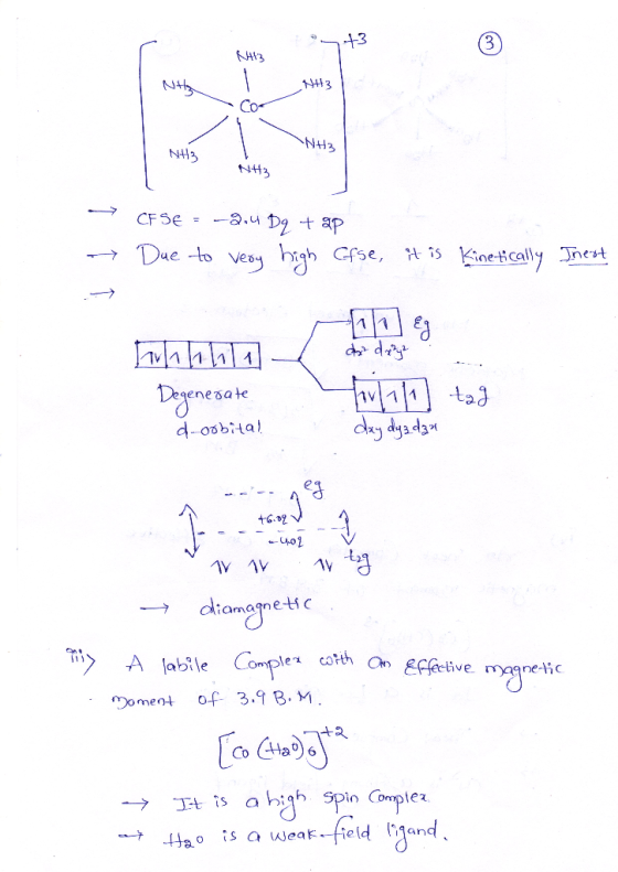 +3 Nt13 NAH Co- NH3 NH3 NH3 -a.u D t ap CF SE= Due to vesy high Gfse, t i5 Kinetcally nest AL Dranesare cay dya d 7D920-p t6.