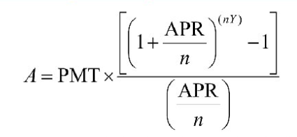 APR nr) 1+ -1 n A PMT x APR n