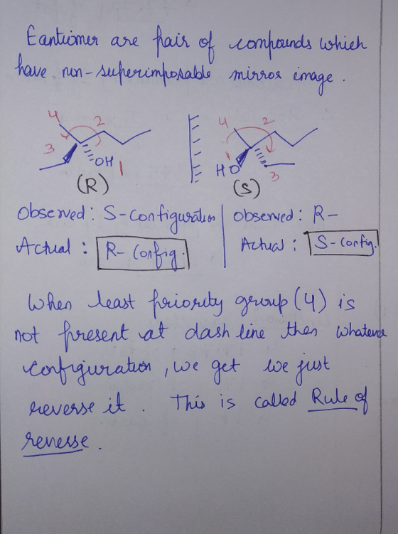cantumer are pair of compounds which have non-superimposable mirror image lilli TOHI E HO (R) ( 63 Obsewed: S-ConfigurationOb