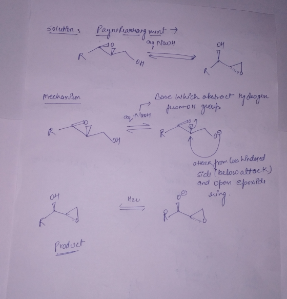 solchon Payne Rearrangment → aq NowH 011 To mechanism Base lathich abstract hydeogen non fecom-on group @e (ooи OH a tack fr