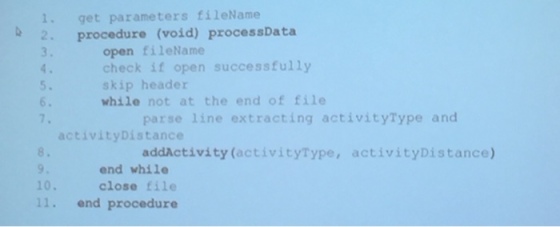 1. get parameters activity Type, activity Distance