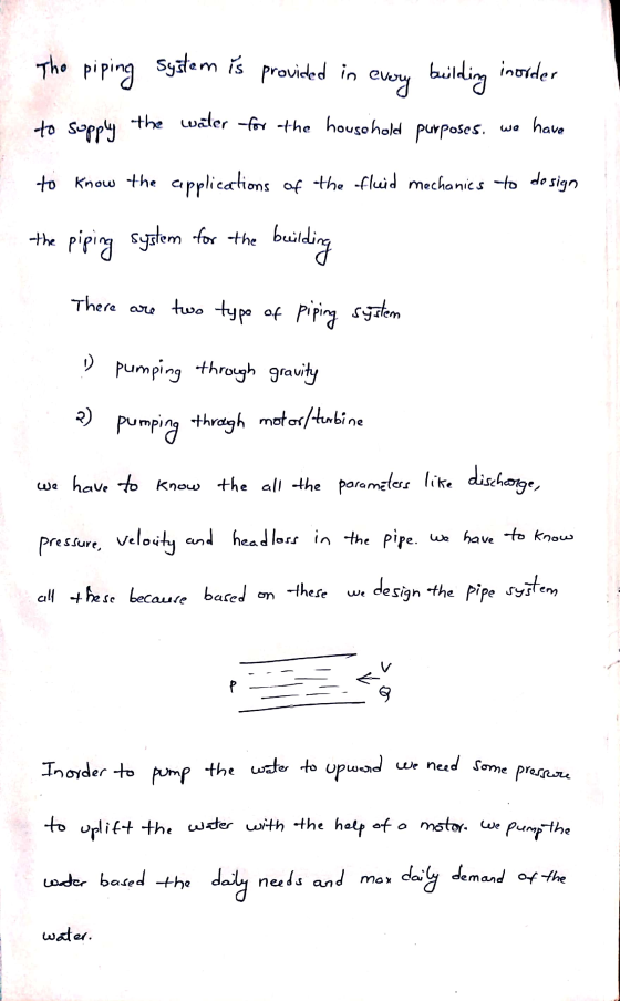The piping system is provided in to supply the water for the houso hold purposes. every building in order we have to know the