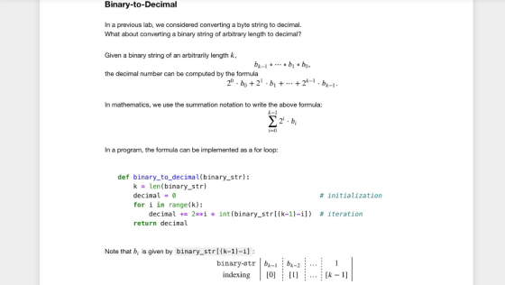 Binary-to-Decimal In a previous lab, we considered converting a byte string to decimal. What about converting a binary string
