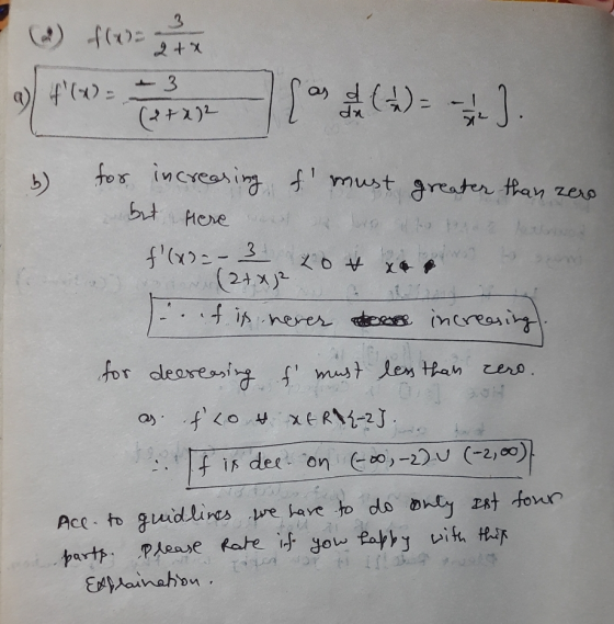 2+x - (2) f(x)= x 946 en fase ( (1) - *). ) for increasing of must greater than zero but here and best to podretning f(x)=-