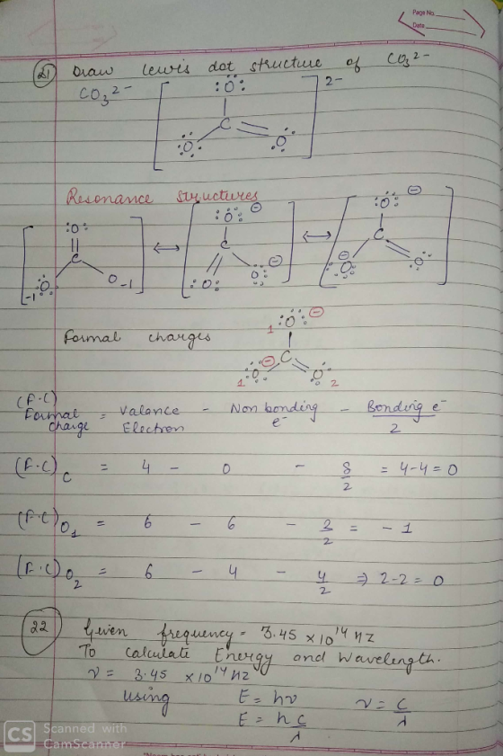 Page No braw lewis dot structure of CO2- CO3 Resonance Structures 0 o b= of Od 1:0 formal charges (AC) - Non bonding - Bondin