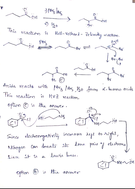 a p8r; lor ou - 0 hy This reaction is Hill-volhard - Zelensky reaction. who forms x-bromo acids Acido reacts with Big Por th