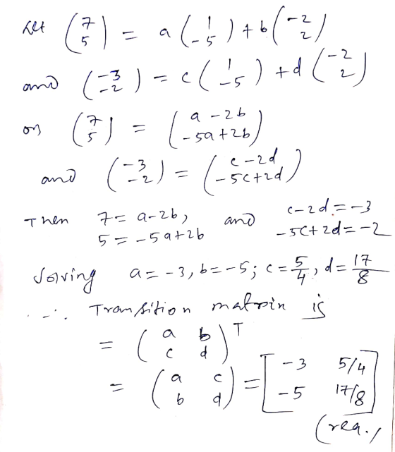 kle (F) = a(s)+60?) and (-2) = c(-s) +d (2) oy ( ) = (status) ano (32) = (-scted) and setzd=-2 Joving a=-3, b=-5; 2= 24, d =